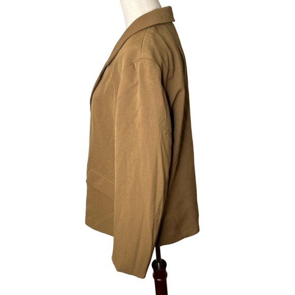 Madewell $148 Dorset Crop Blazer Easygoing Crepe Light roast Size S NL234 - Picture 5 of 9